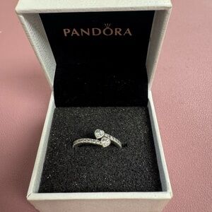 Pandora Silver Solitaire Ring with Crystal